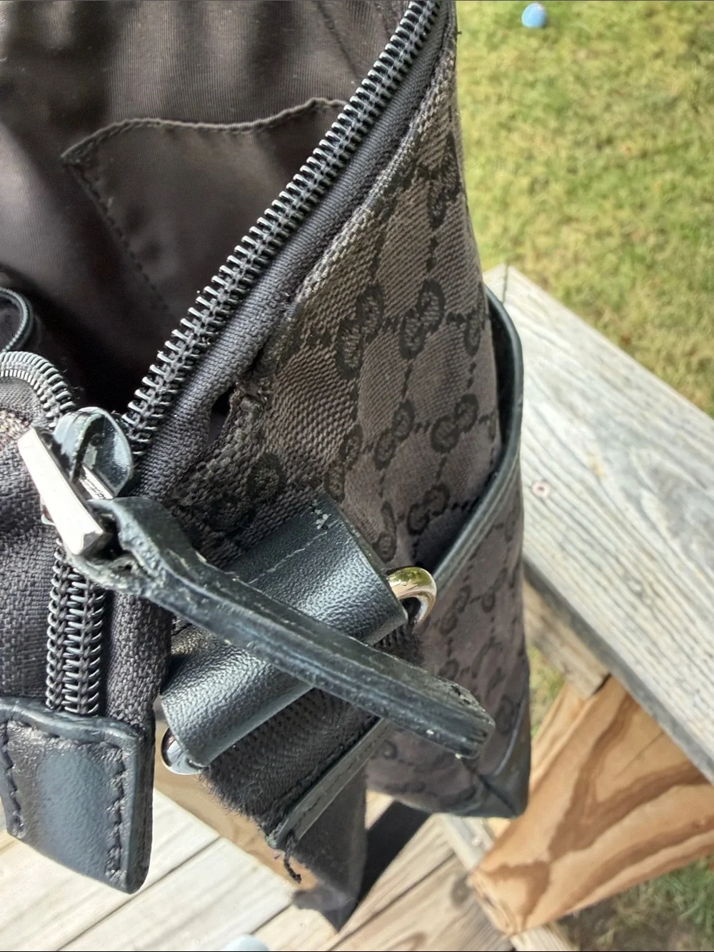 Gucci Messenger charcoal black Monogram Messenger Bag
